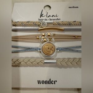 NWT K’lani Hair Tie and Bracelet Set Wonder - size medium